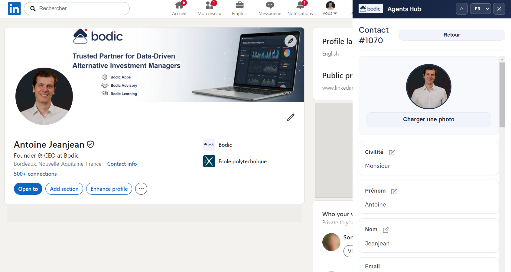 Bodic Chrome-Erweiterung — LinkedIn-Agent