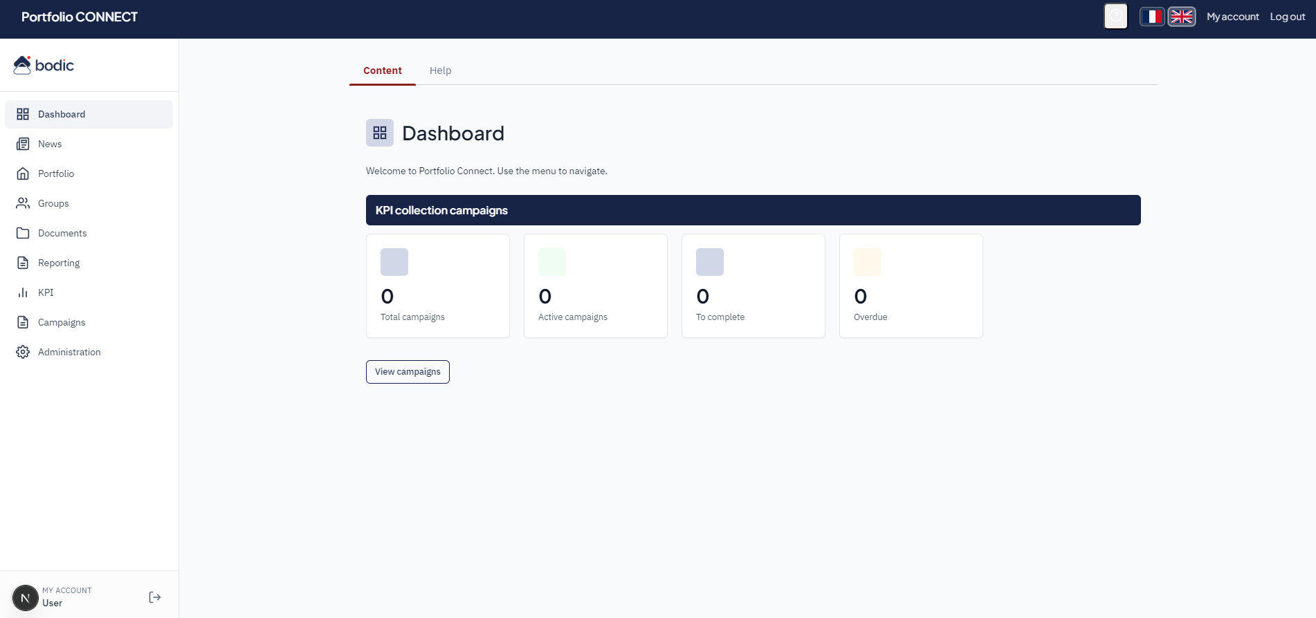 Interface Bodic Portfolio Portal