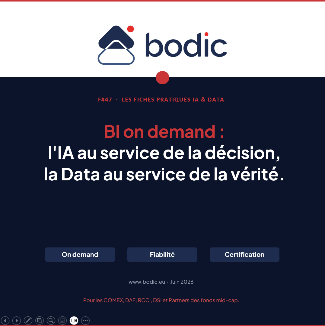 Fiche #46 : BI on demand - l'IA au service de la décision, la Data au service de la vérité
